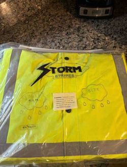 STORM STRIPES High-Visibility Rain Jacket and Pants Set New