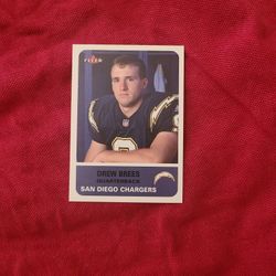Drew Brees Fleer 2002 2 Year Football Card 
