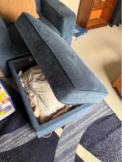 Couch, chair w/ottoman it to an blue