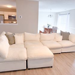 White Six Piece Modular Sectional