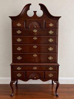 Queen Anne Style Mahogany Highboy Chest of Drawers