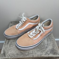 Vans Old Skool Sneakers – Peach/White (Gently Used)