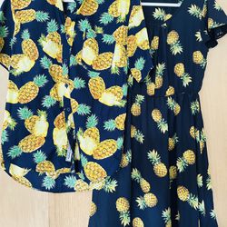 Pineapple Couple Matching Shirt & Dress