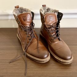 Bruno Magli Cerone Men’s Leather Boots Brown Lace-Up Combat Style Size 11.5M
