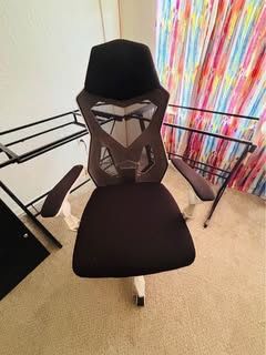 White Adjustable Office Chair w/ Footrest