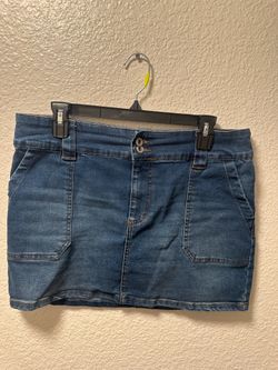 Y2K Denim Mini Skirt Re:Generation by Celebrity Pink Size 11 Mid Rise Stretch