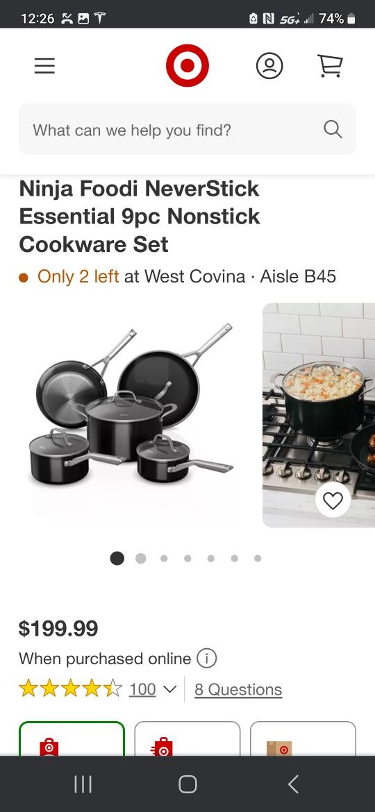 Ninja Foodi NeverStick Essential 9-Piece Cookware Set - Black