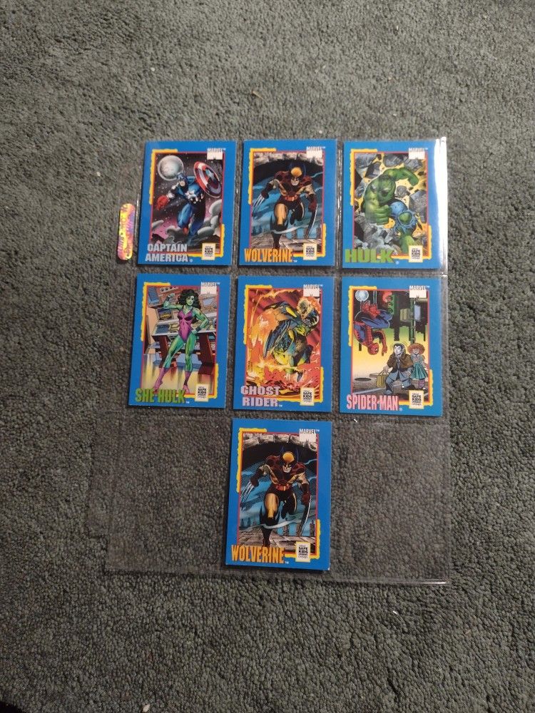 Treats Trading Cards 7 Cards Marvel See Below For Names