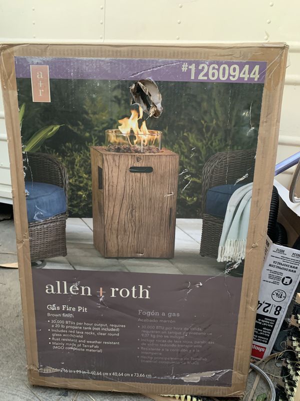 Allen Roth Gas Fire Pit Brand New Open Box Model 1260944 For
