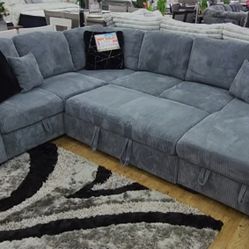 ✅️✅️4-Piece Convertible Sectional
Sleeper Sofa, Chaise Storage, Sofa Storage & USB Port✅️✅️