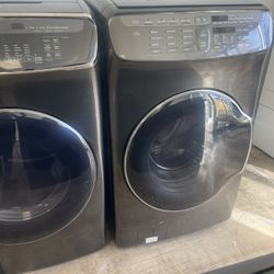 Samsung Double Washer And  Dryer Black Stainless 