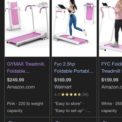 Foldable Pink Treadmill 