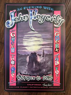 Rare Autographed Original Randy Tuten 2013 John Fogerty Live at The Greek Concert Poster