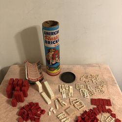 Vintage Elgo American Plastic Bricks #715 Near Complete With Container