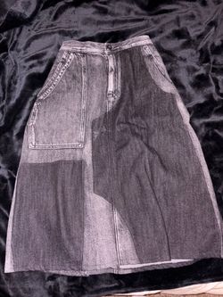 GREY midi jean skirt