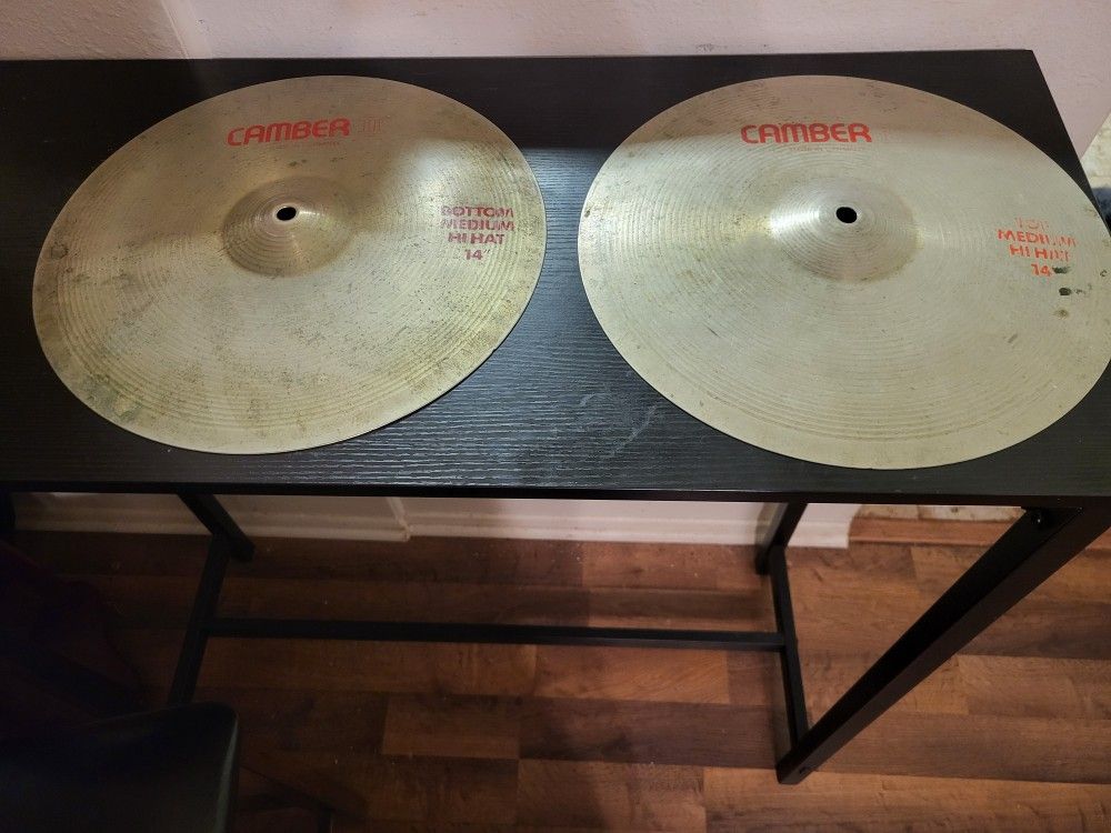 Vintage 1970s Camber hi-hat cymbals,  14"