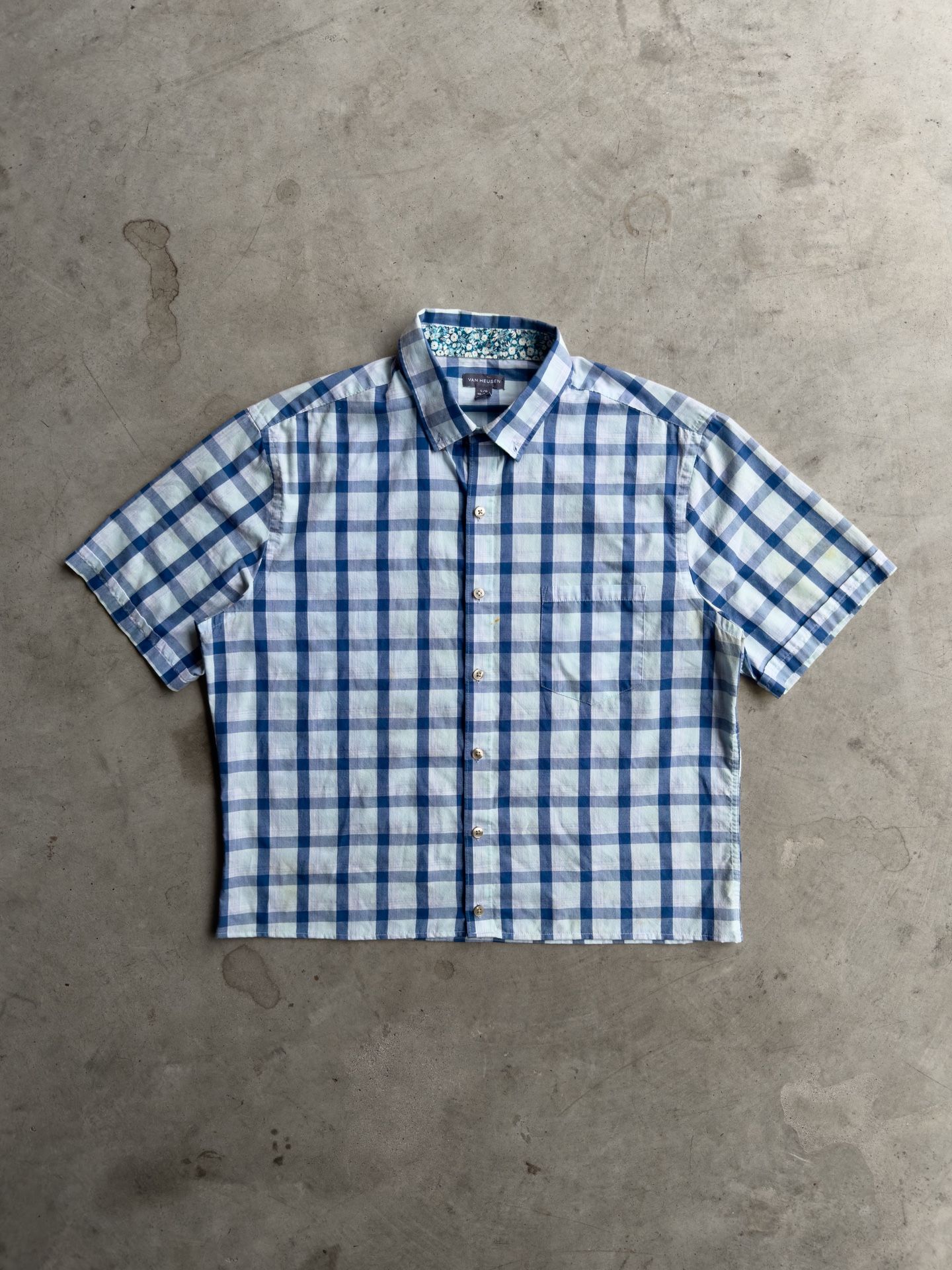 Vintage Cropped Plaid Button Down Shirt - S