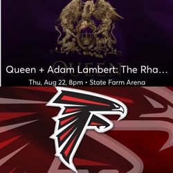 Seats for Falcons games & Queen on Aug 22 in Atlanta