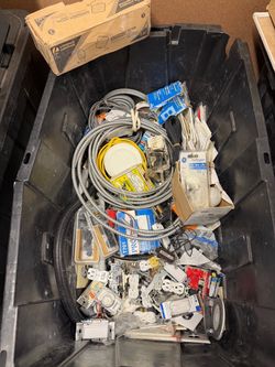 Electrical parts in bin