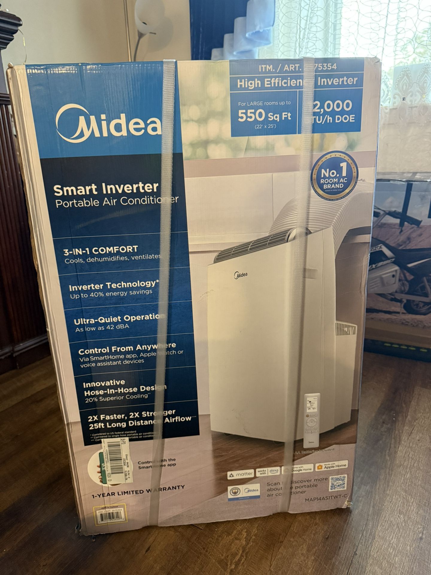 Midea Duo 14,000 BTU (12,000 BTU SACC)  Portable Air Conditioner -heater