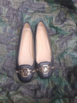 Michael Kors Black Leather Ballet Flats