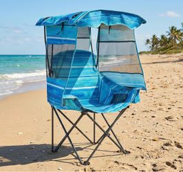 Camping Chair with Canopy, Canopy Chair with 3-Sided UPF 50+ Shade