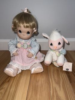 Precious Moments Porcelain Doll and Lamb 1999