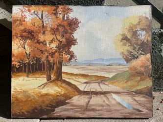 Autumn Landscape Canvas Painting - 20”x16”