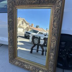 Large Vintage Ornate Gold Gilt Wall Mirror