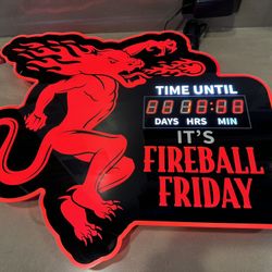 Fireball Countdown Neon Clock