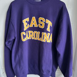 East Carolina University Purple Champion Crewneck Sweatshirt Men’s Size Large 