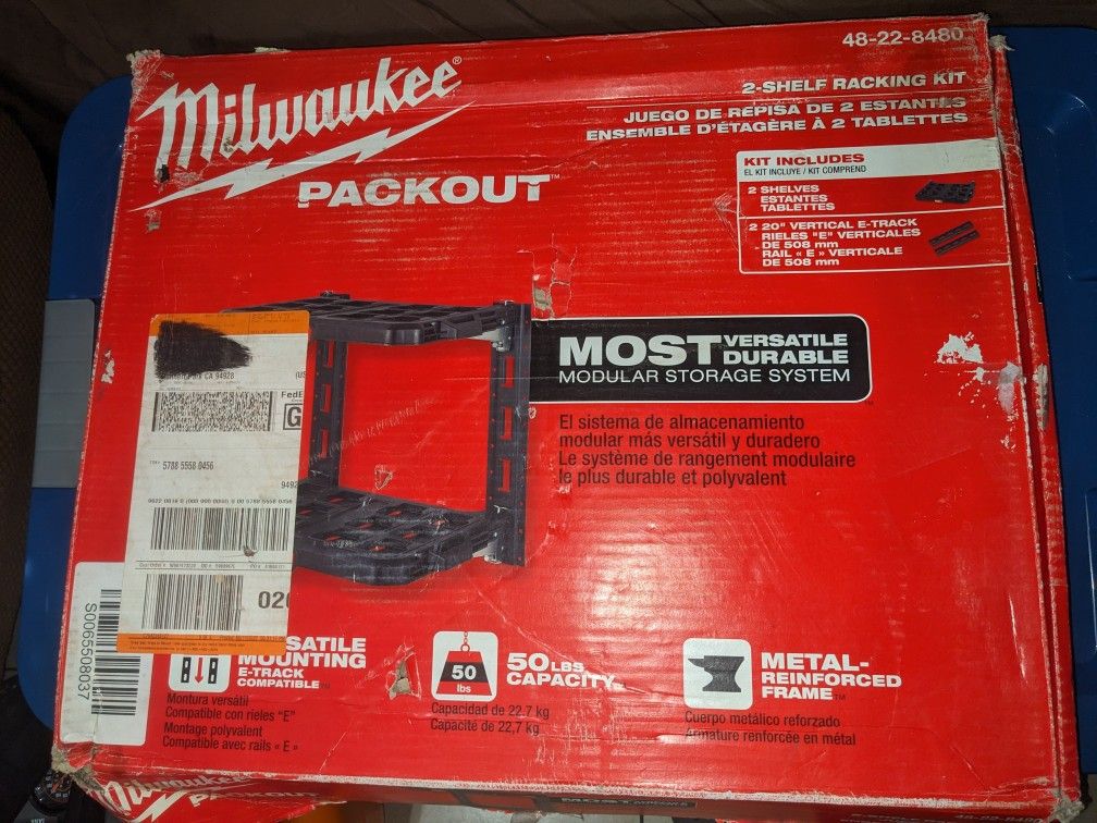 Milwaukee Packout 2 Shelf Racking Kit