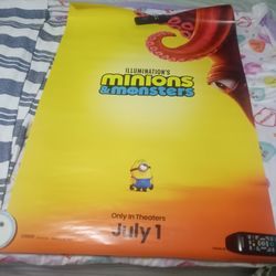 MINIONS AND MONSTERS MOVIE  27×40 DOUBLE SIDED POSTER