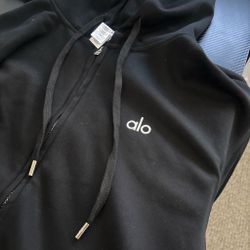 Alo Yoga Black Zip-Up Hoodie