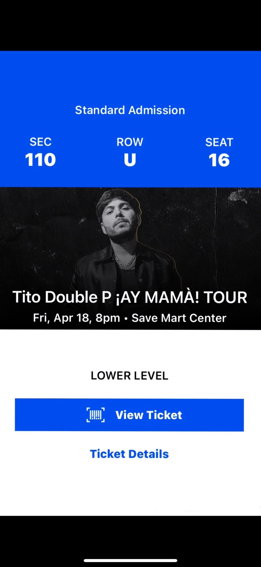 tito double p concert ticket