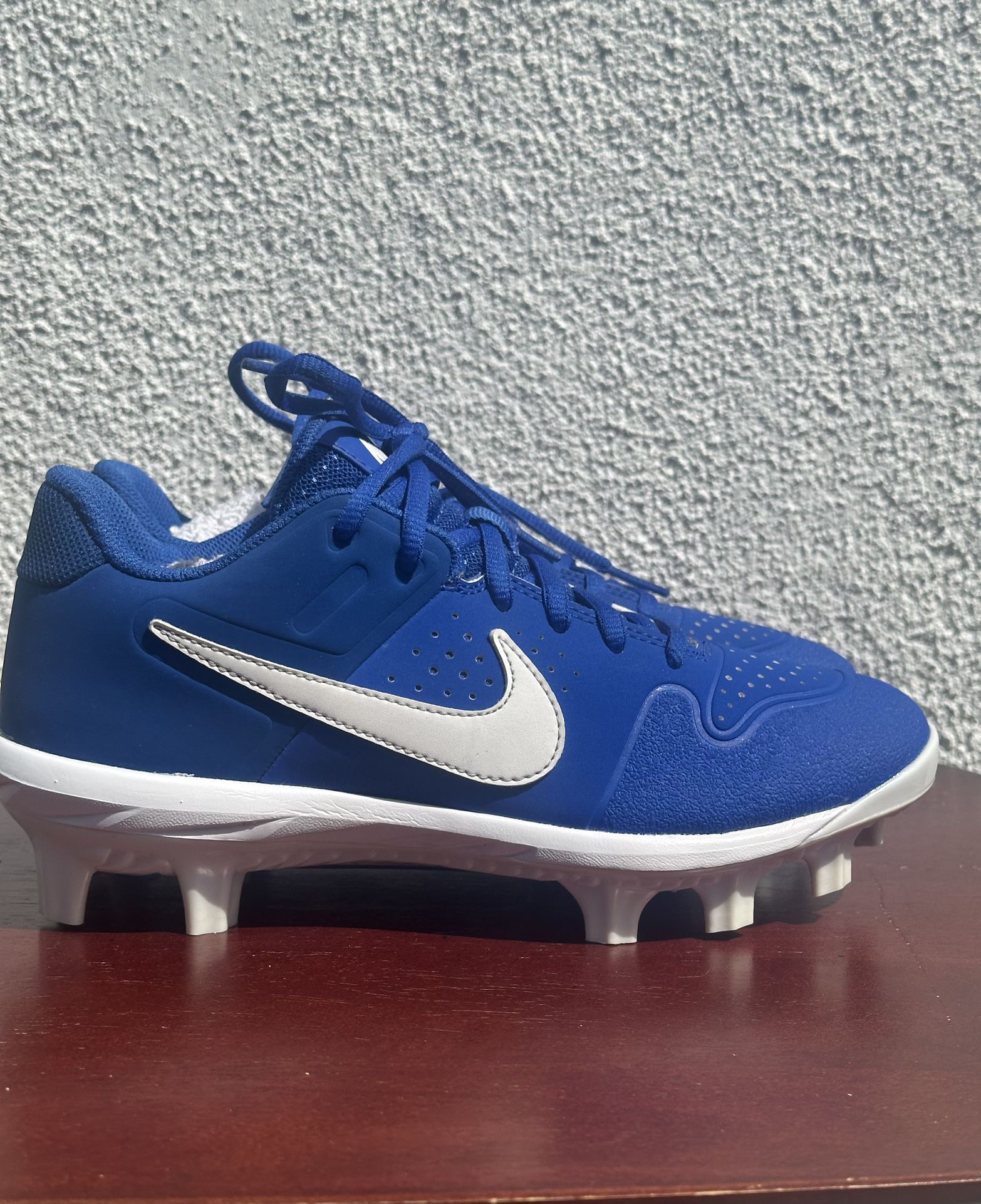 NEW Nike Alpha Huarache Varsity Low Metal Baseball Cleats Kids Size 4.5 BLUE