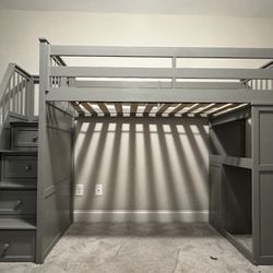 Twin Loft Bed With Storage and Desk