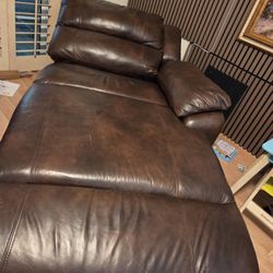 Reclining Leather Chaise Lounge