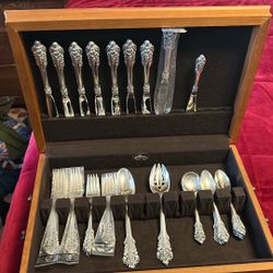Wallace Sterling Silver Flatware Set – 36 Pieces w/ Original Chest (8 Place Settings)
