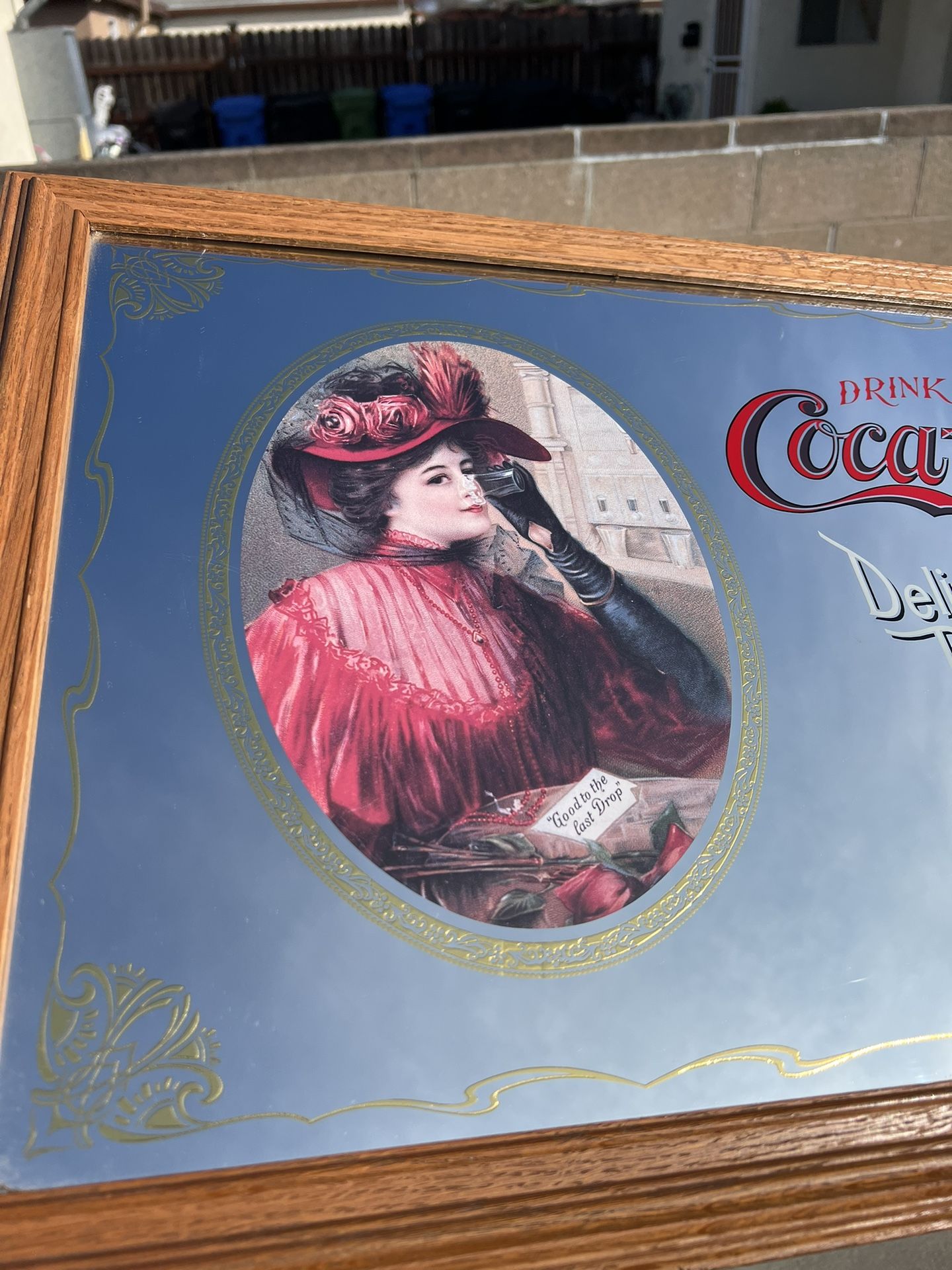 Vintage Coca Cola Bar Mirror Advertisment 5 Cent Signs Delicious 