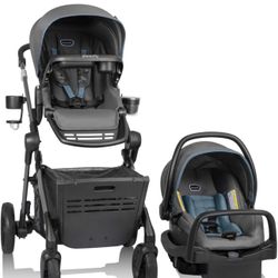 Evenflo Pivot Troop Child and Pet Modular Travel System (Bluestone Gray)