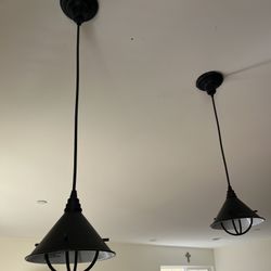 2 Modern Black Pendant Lights