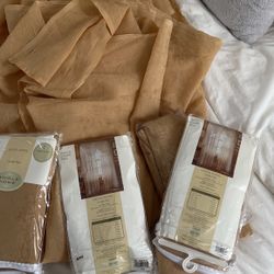 4 Sheer Panel Curtains W Matching Scarf