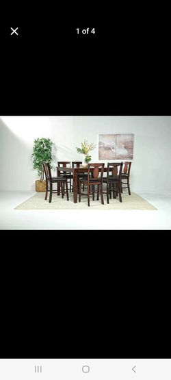 Family table, 4 chairs, 2 benches
