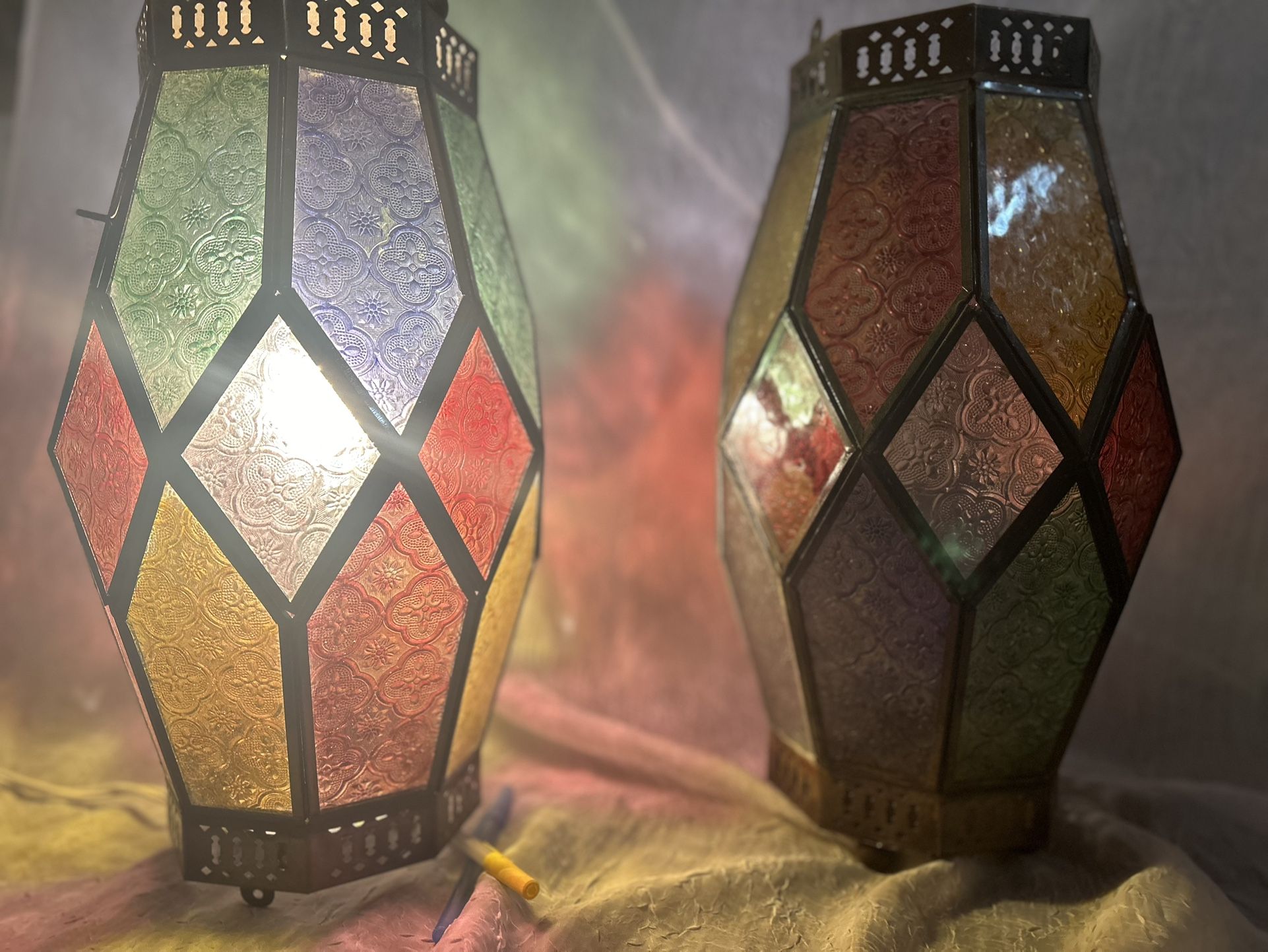 Stain Glass Antique Hanging Lanterns 