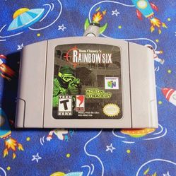 Tom Clancy's Rainbow Six (Gray Cart Variant) Nintendo 64 N64 Authentic Tested Saves Polished Pins 