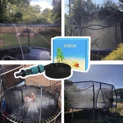Trampoline Sprinkler for Kids, Outdoor Trampoline Backyard Water Park Fun Summer Toys for Boys Girls