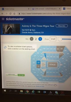 Drake & Migos 2 Tickets Sat. 10/27 @ Oracle Arena, Oakland