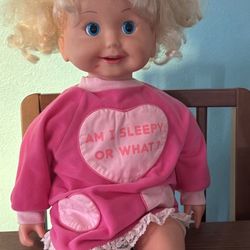 Vintage 1986 talking cricket doll. She does talk.