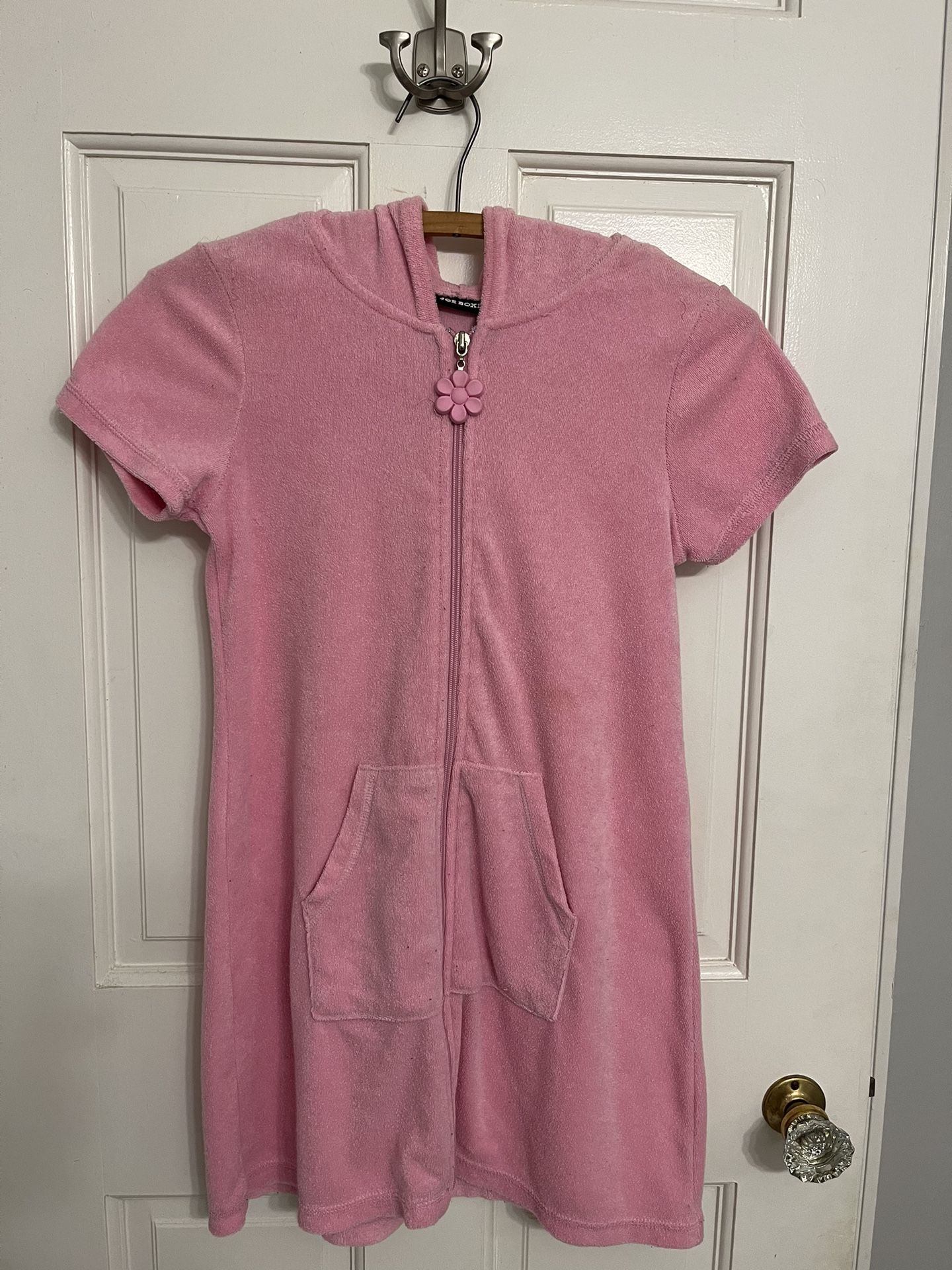 Girl's Size 10/12 Pink Terry Cloth Zip Cover Up by Joe Boxer